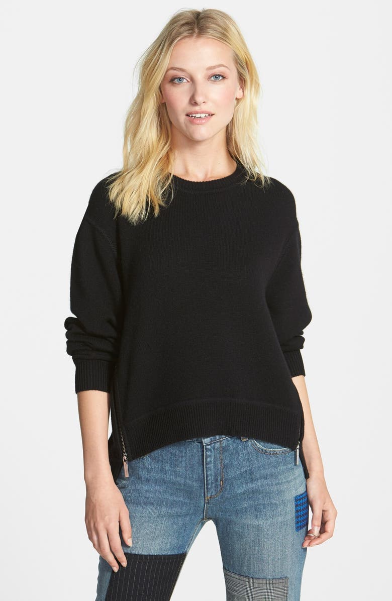 MICHAEL Michael Kors Zip Detail Cashmere Blend Sweater, Main, color, 