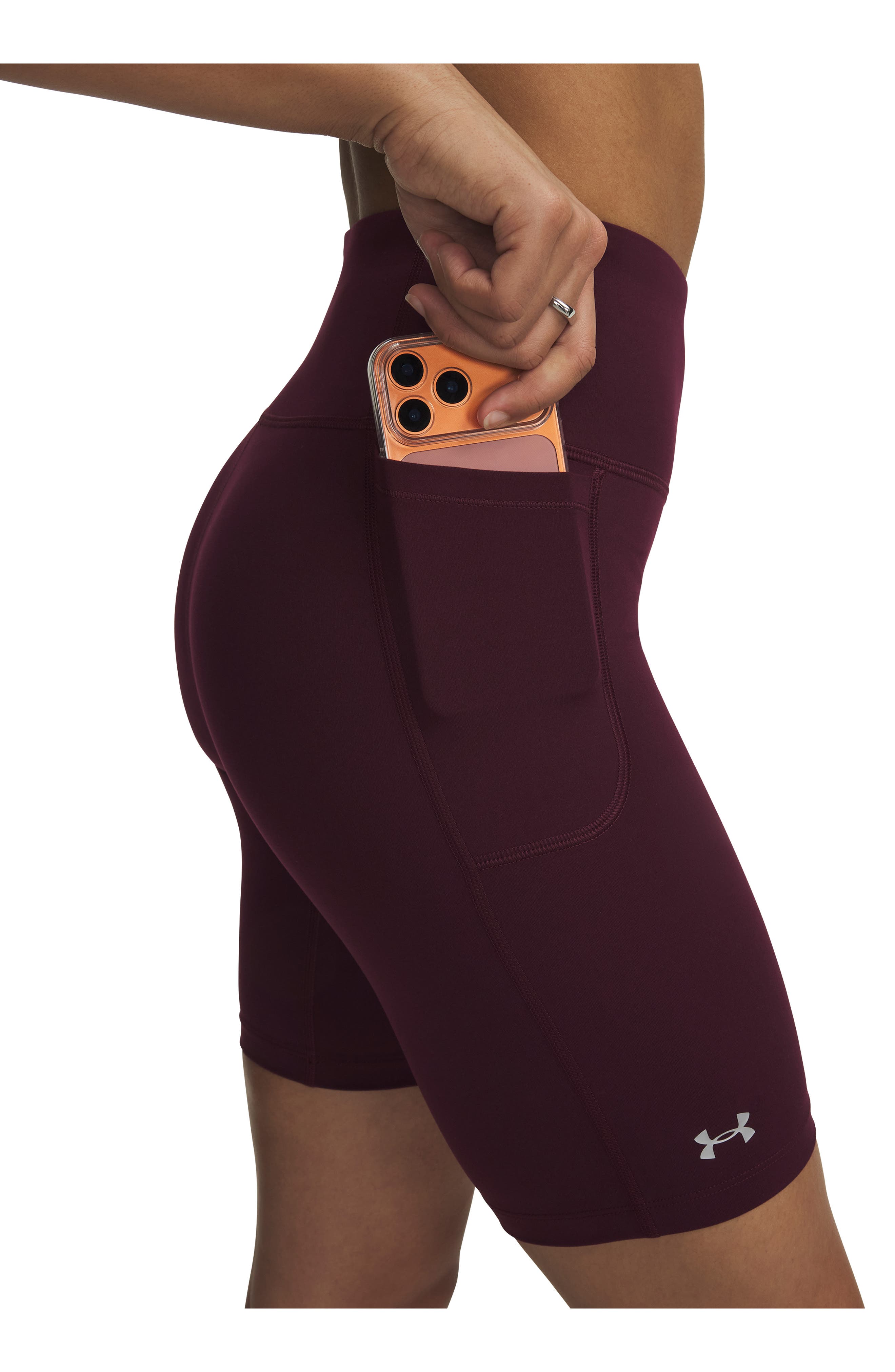 Under Armour Movement High Waist Pocket Bike Shorts (Women) | Nordstromrack
