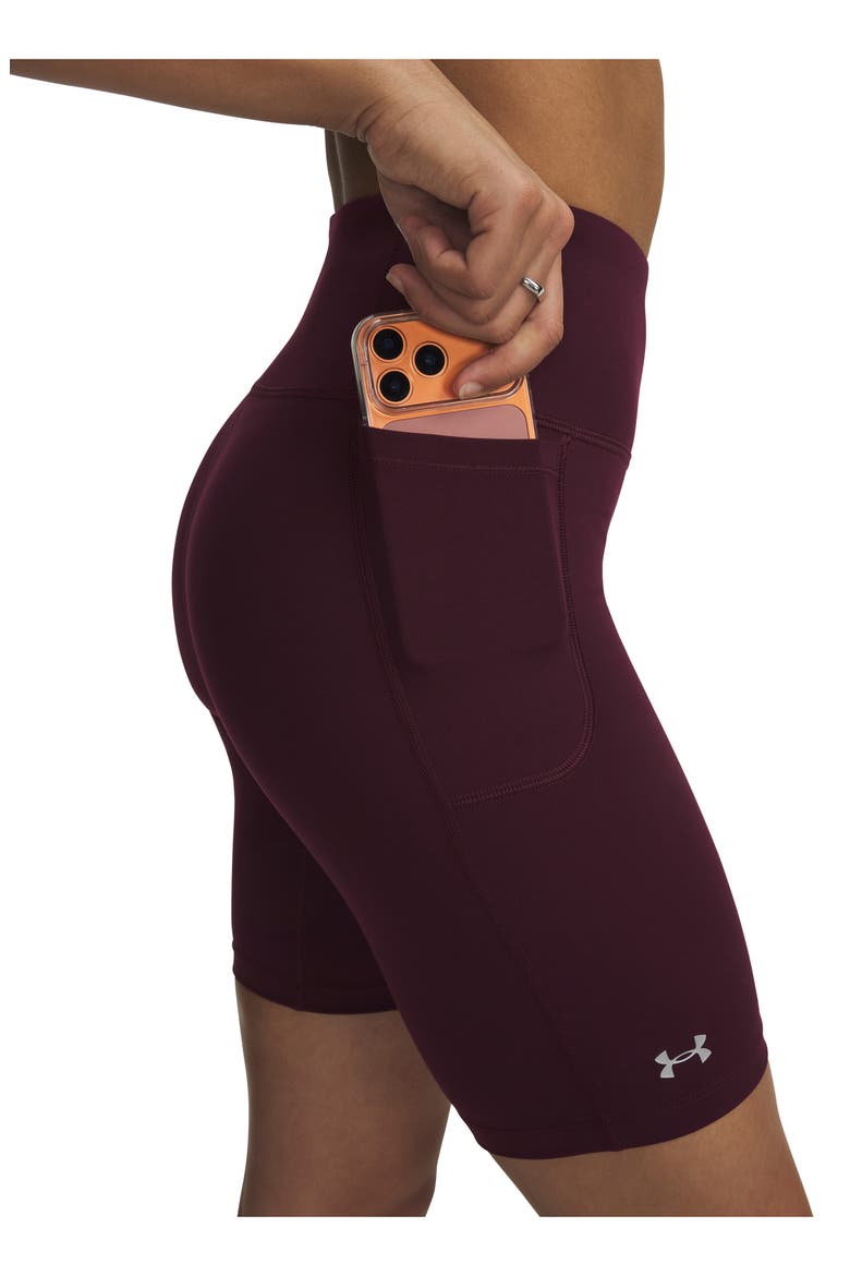 Movement High Waist Pocket Bike Shorts, Alternate, color, DARK MAROON