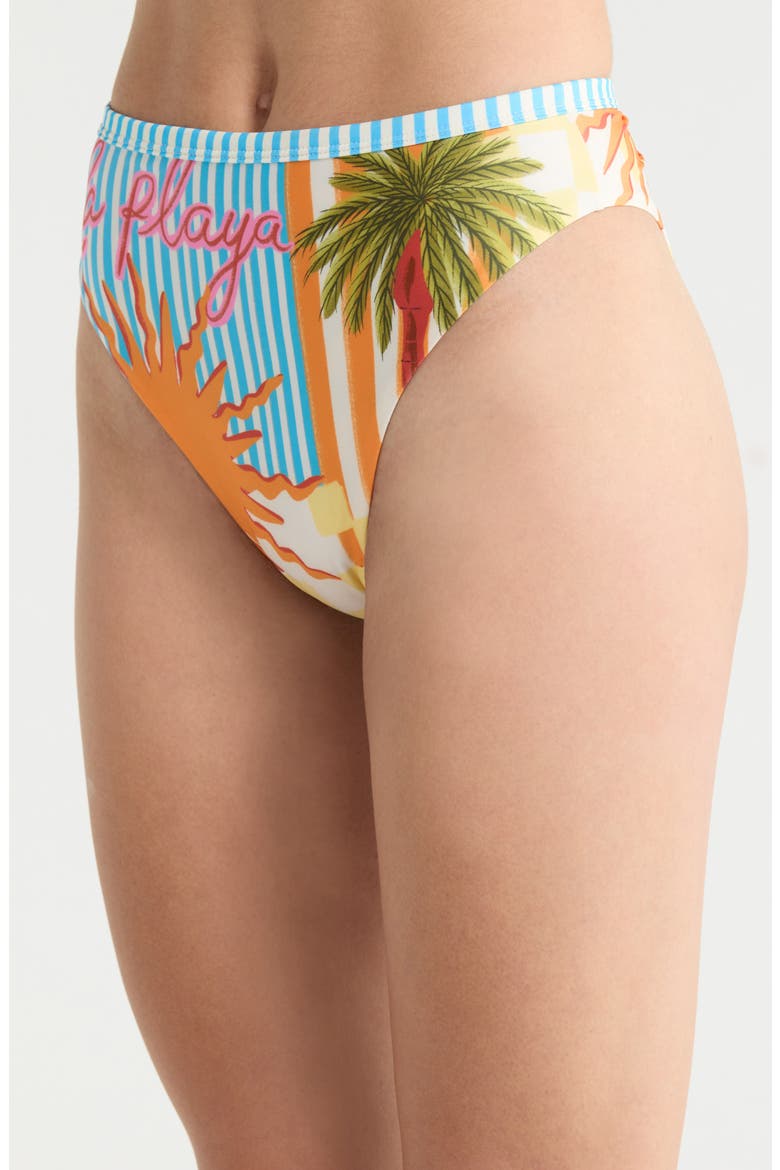 Beach Static Sully Reversible High Waist Bikini Bottoms, Alternate, color, OPEN BLUE