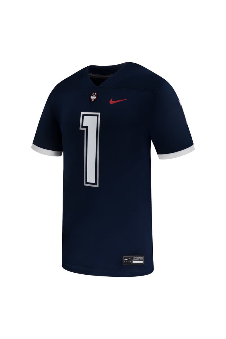 Men's Nike #1 Navy UConn Huskies Untouchable Replica Game Jersey, Alternate, color, Navy