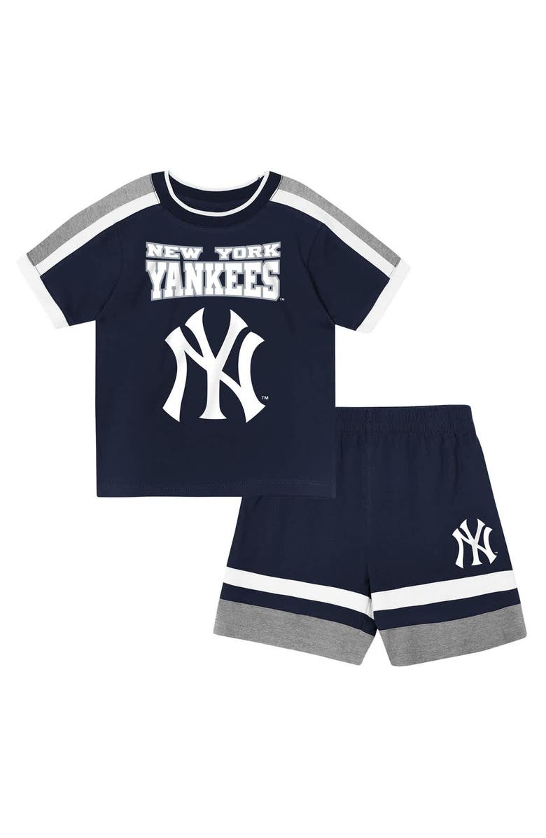 Outerstuff Toddler Outerstuff Navy New York Yankees Ground Ball T-Shirt & Shorts Set, Main, color, Navy