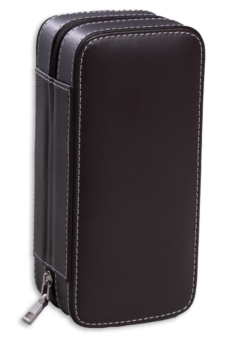 Leather Watch Travel Case, Main, color, BROWN
