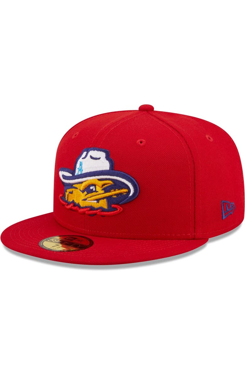 New Era Men's New Era Red Amarillo Sod Poodles Authentic Collection 59FIFTY Fitted Hat, Main, color, Red