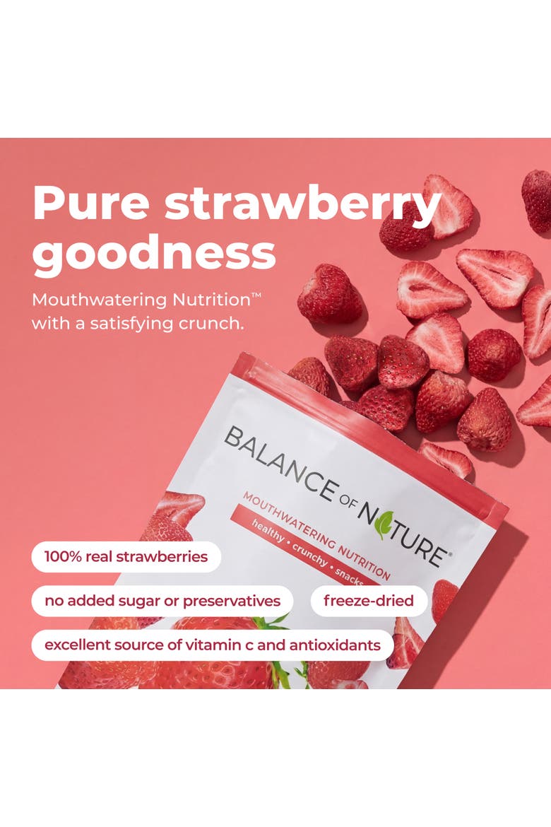 Freeze Dried Strawberry Slices Real Fruit Snack Five Pack, Alternate, color, None