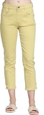 APNY Olivia Double Frayed Mid Rise Ankle Slim Jeans