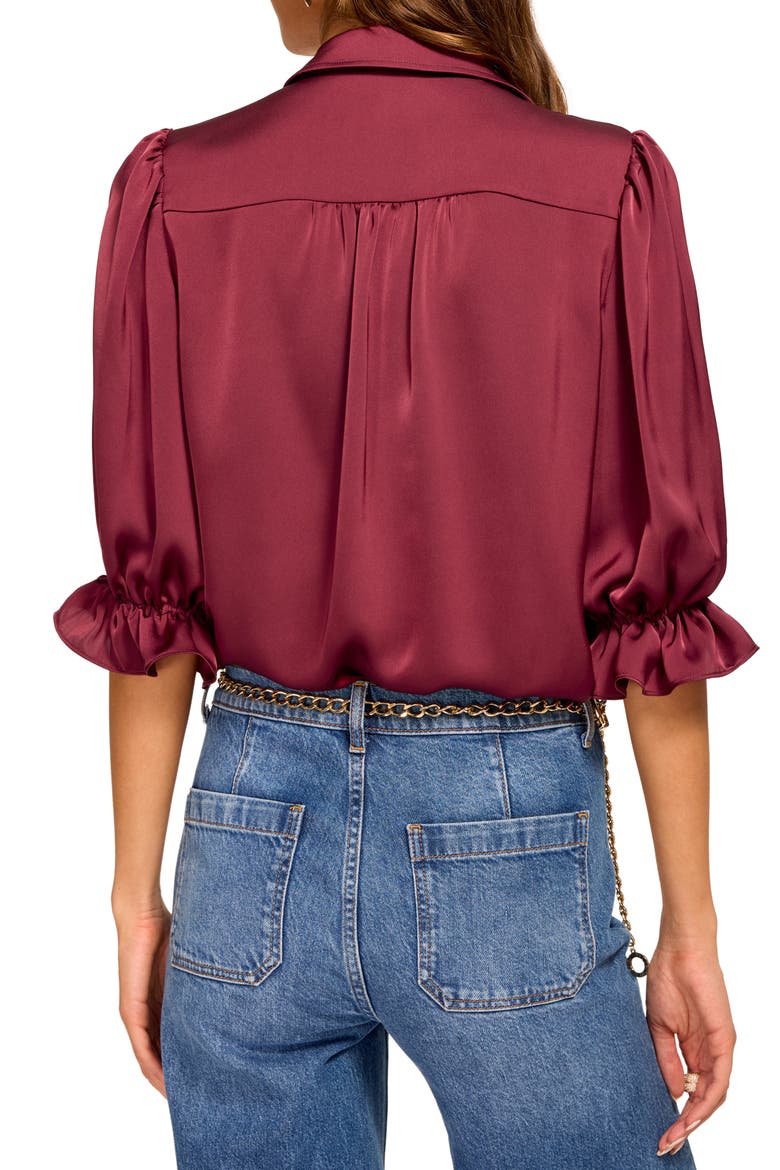 Dina Matte Satin Bodysuit, Alternate, color, CRANBERRY