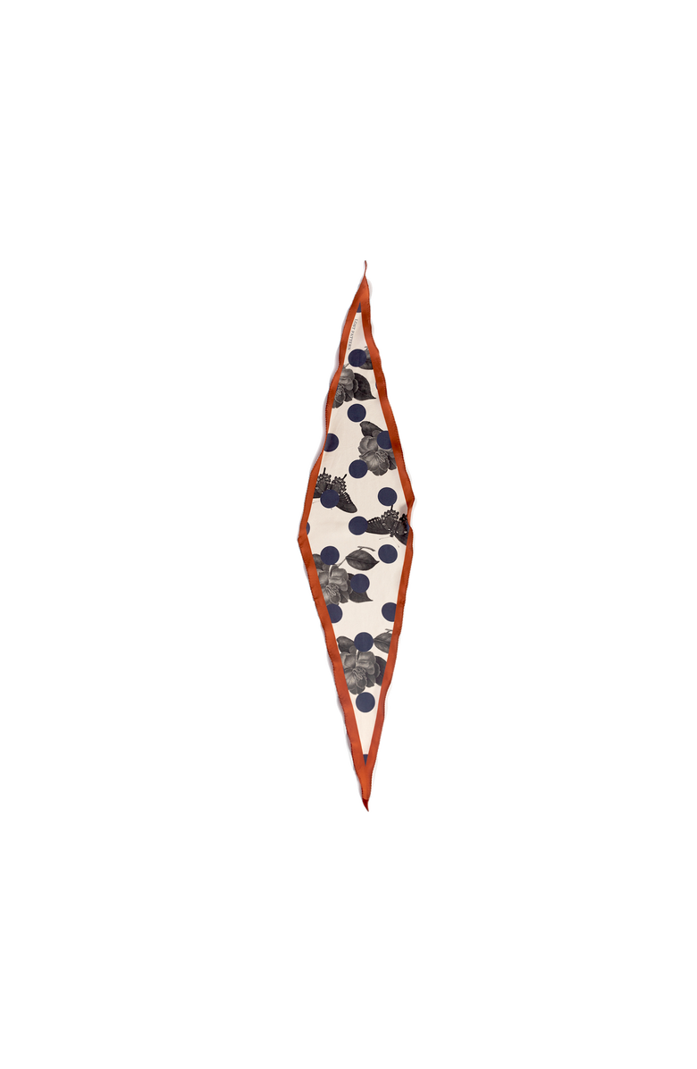 Lost Pattern NYC "Noir Floral" Silk Diamond Neckerchief, Main, color, Orange