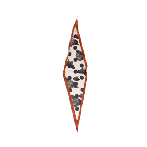"Noir Floral" Silk Diamond Neckerchief