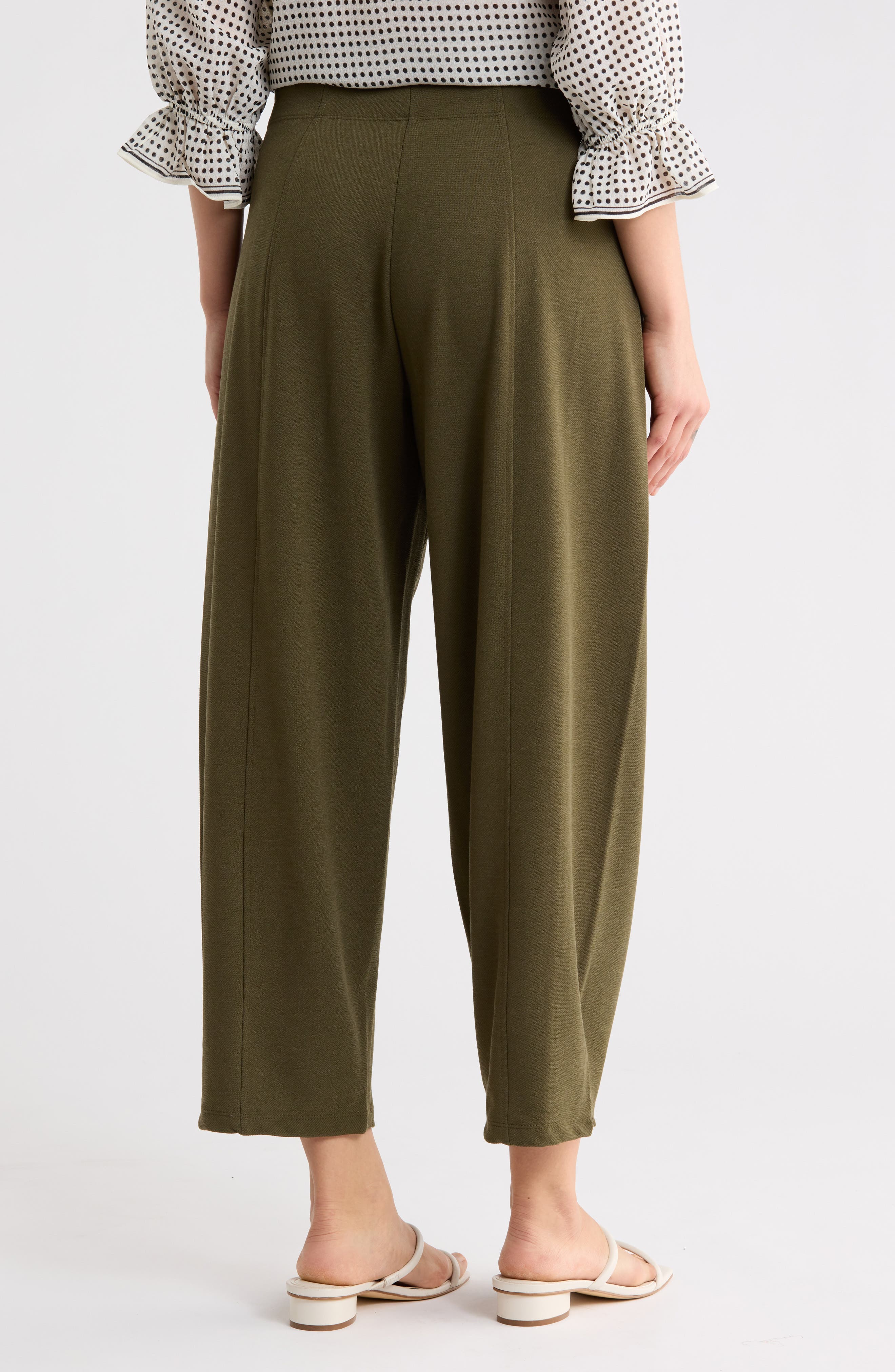 Twill Knit Barrel Leg Pants - image 2