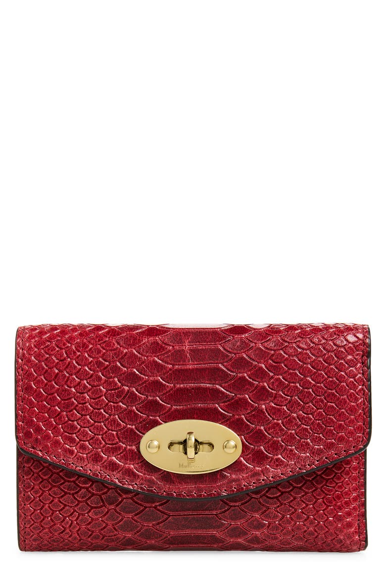 Darley Folded Embossed Leather Wallet, Main, color, APPLE RED