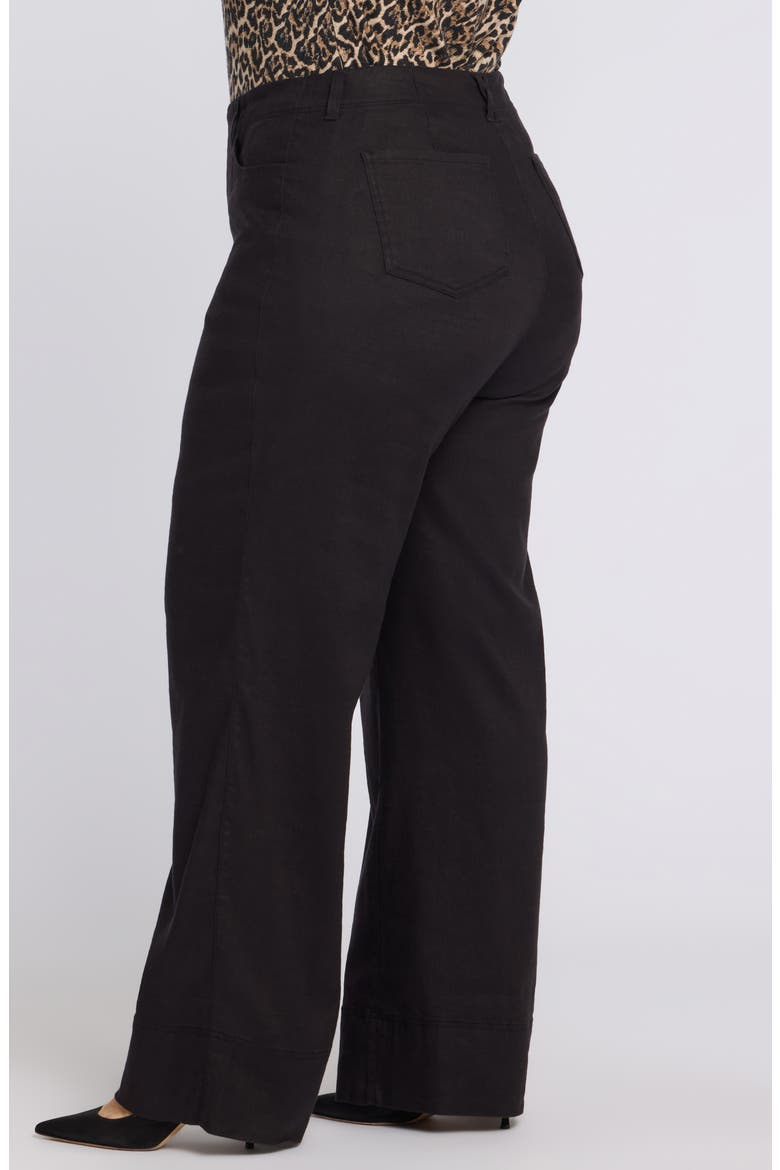 Linen Blend Wide Leg Pants, Alternate, color, BLACK