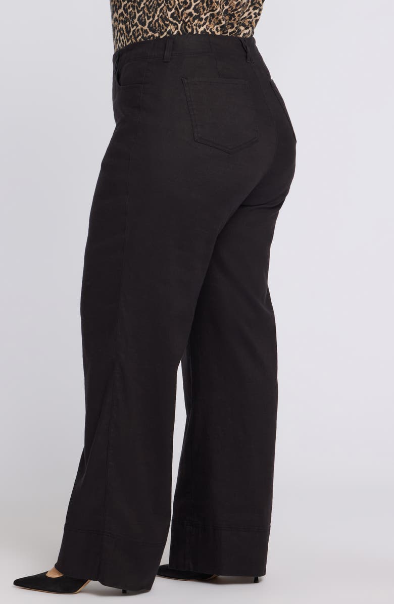 NYDJ Linen Blend Wide Leg Pants, Alternate, color, Black