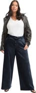 June + Vie Curvie Fit High Waisted Wide Leg Utility Jean