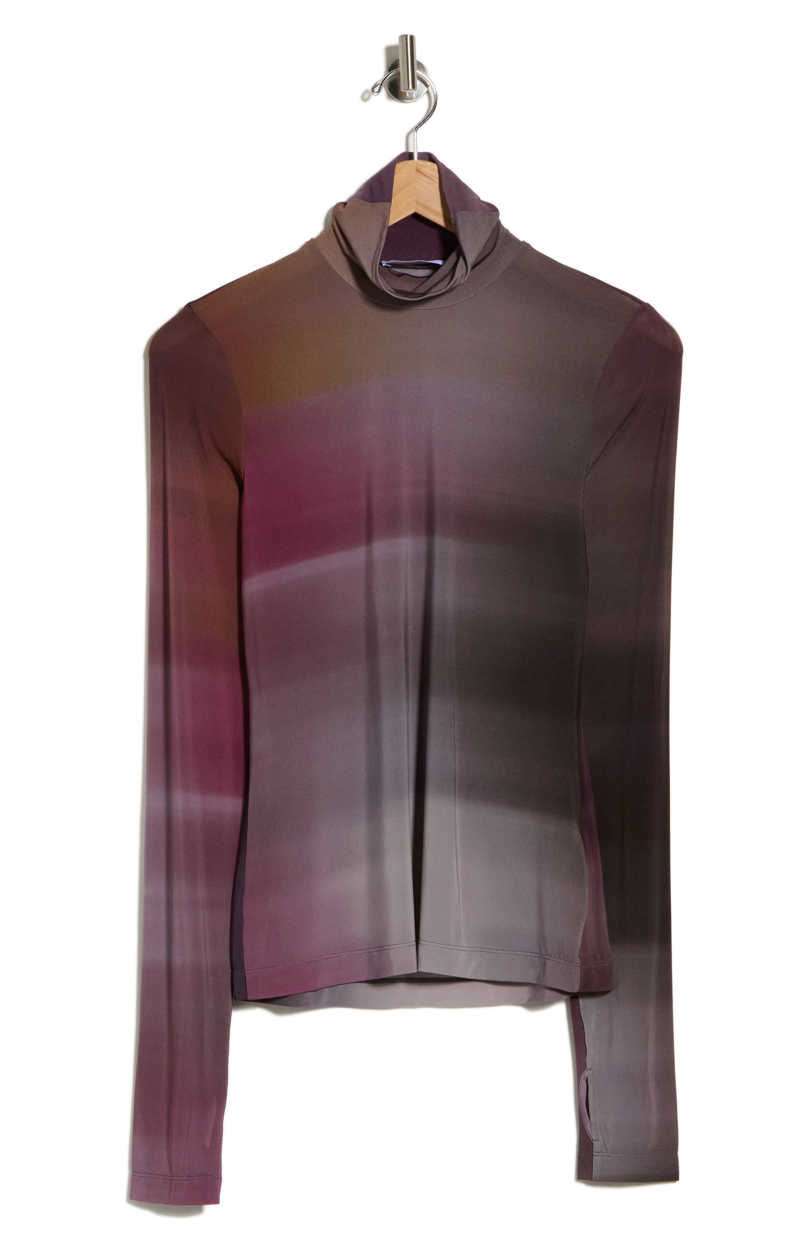 Ombré Mesh Turtleneck Top