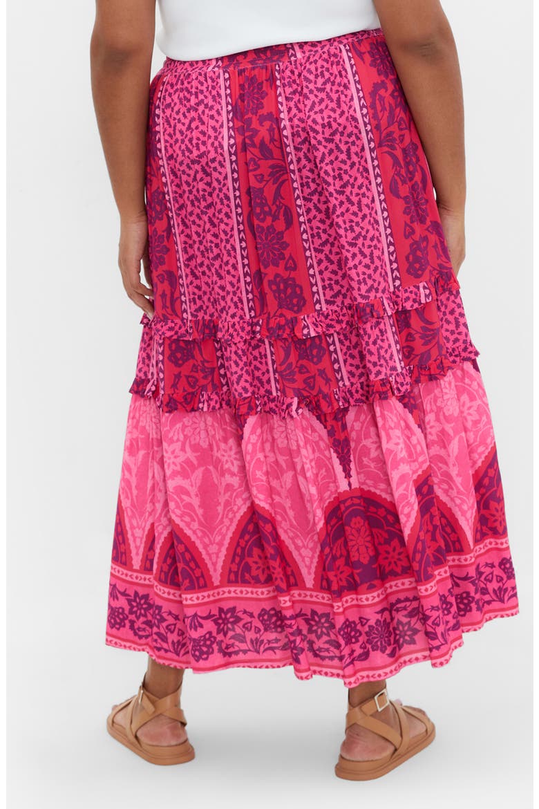 Samara Print Tiered Midi Skirt, Alternate, color, FIELD OF DREAMS