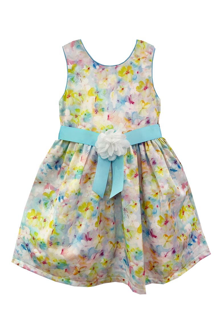 Kids' Rosette Ribbon Sleeveless Dress, Main, color, PINK