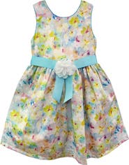 JOE-ELLA Kids' Rosette Ribbon Sleeveless Dress