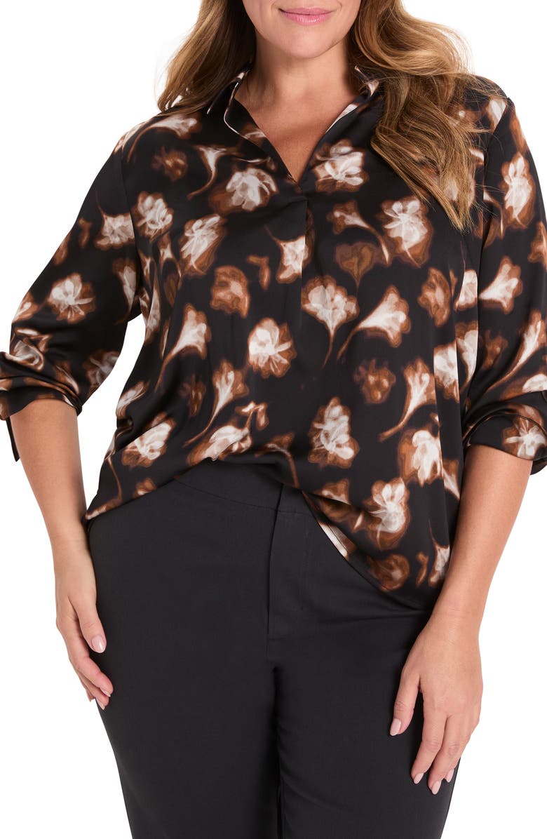 NIC+ZOE Easy Popover Top, Alternate, color, Black Multi