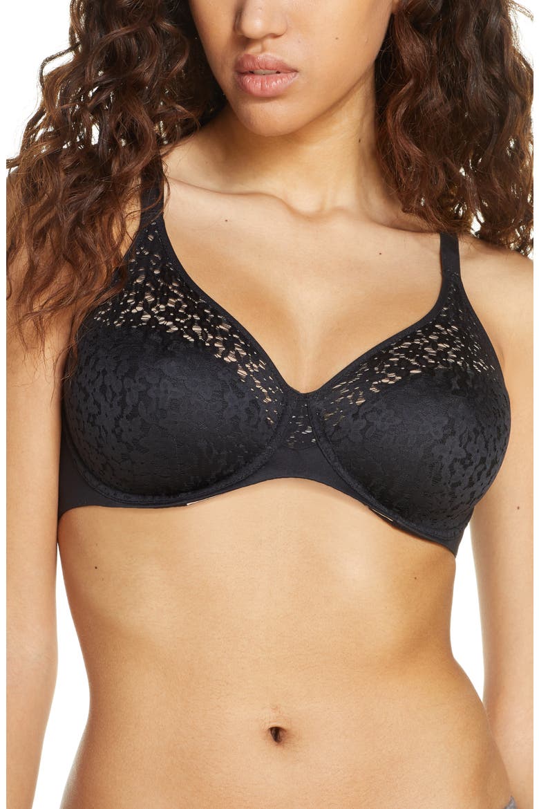 Norah Comfort Underwire Bra, Main, color, BLACK