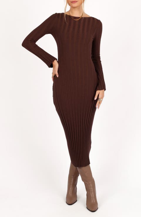 Jolene Long Sleeve Rib Maxi Dress