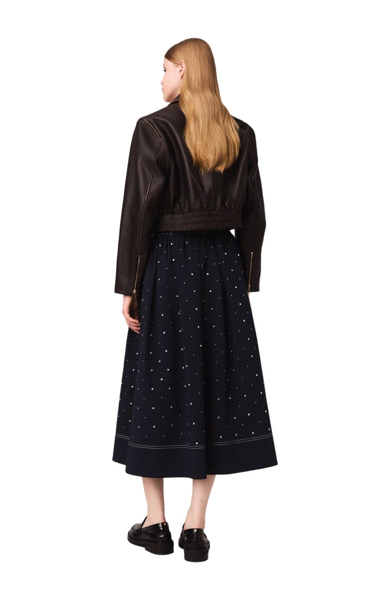 maje Vintage leather cropped jacket, Alternate, color, 