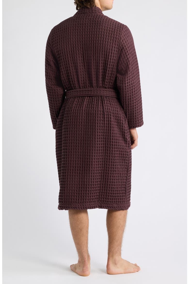 Modern Waffle Robe, Alternate, color, BURGUNDY FUDGE