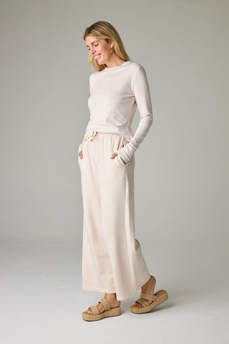 Garda Eco-Luxe Rib Crew-Neck Long Sleeve Top - Ultra Luxe Flow, Alternate, color, Bone