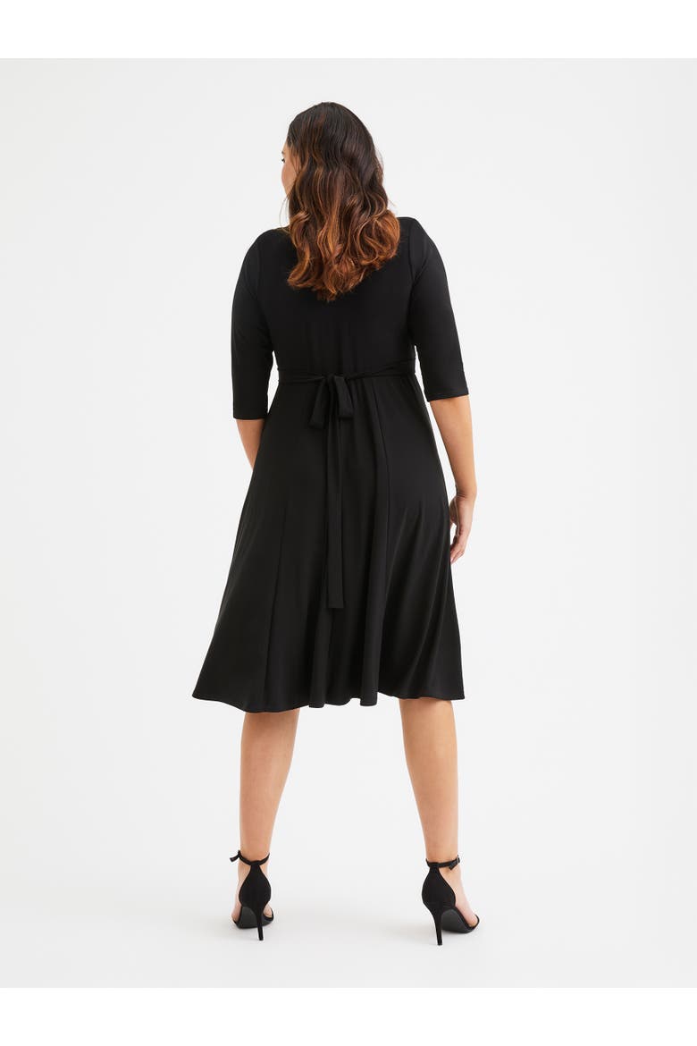 Cowl Neck '1940s' Dress, Alternate, color, Black