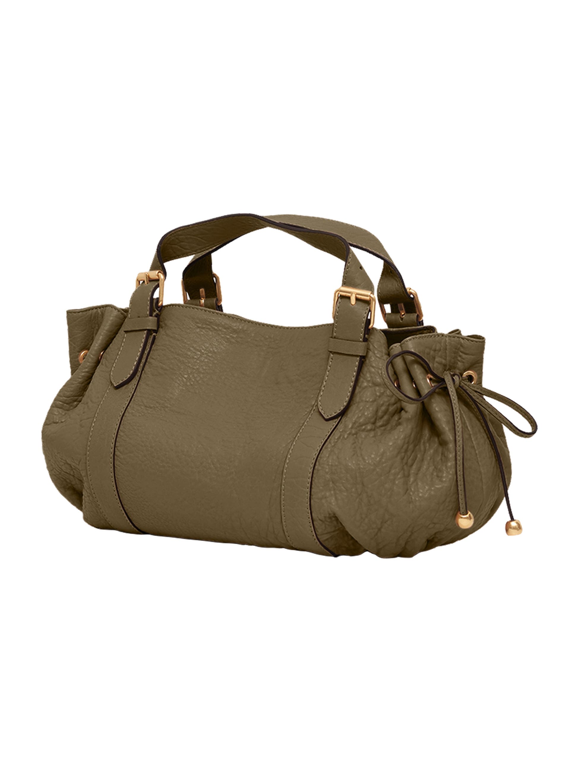 GERARD DAREL 18H Leather Shoulder Bag, Alternate, color, Khaki