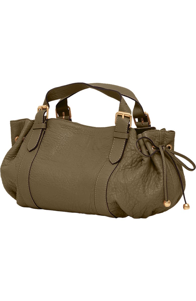GERARD DAREL 18H Leather Shoulder Bag, Alternate, color, Khaki