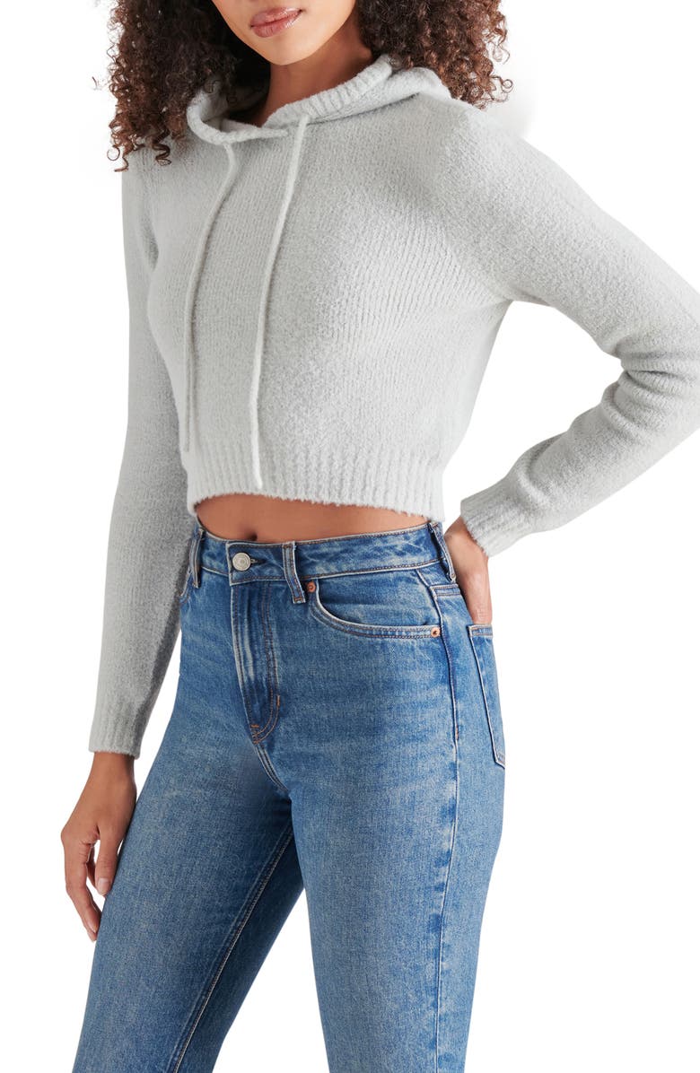 Steve Madden Hidra Crop Sweater Hoodie, Alternate, color, 