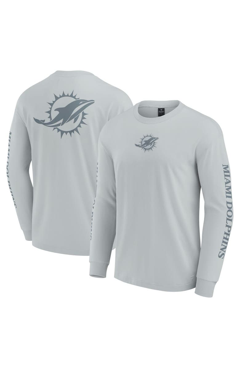 FANATICS Unisex Fanatics  Gray Miami Dolphins Elements Strive Long Sleeve T-Shirt, Main, color, Gray