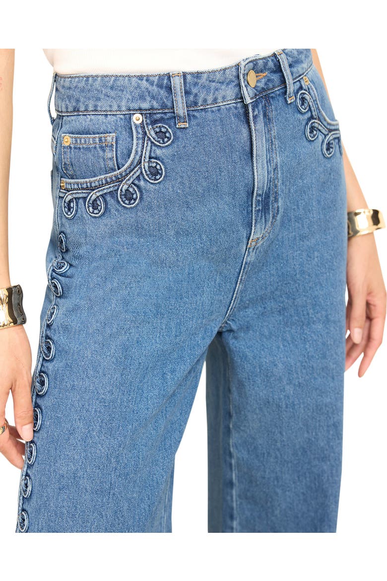 Swirl Detail Wide Jeans, Alternate, color, Blue