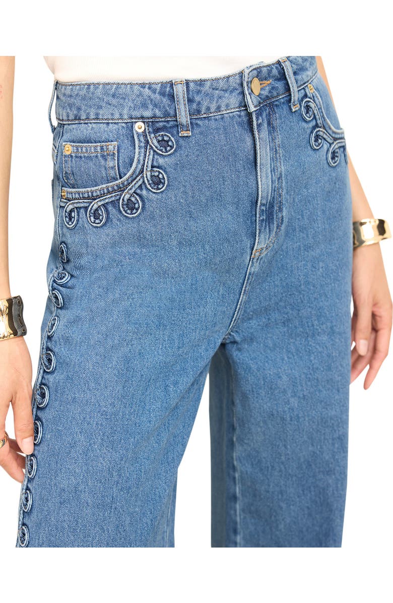 MINT VELVET Swirl Detail Wide Jeans, Alternate, color,