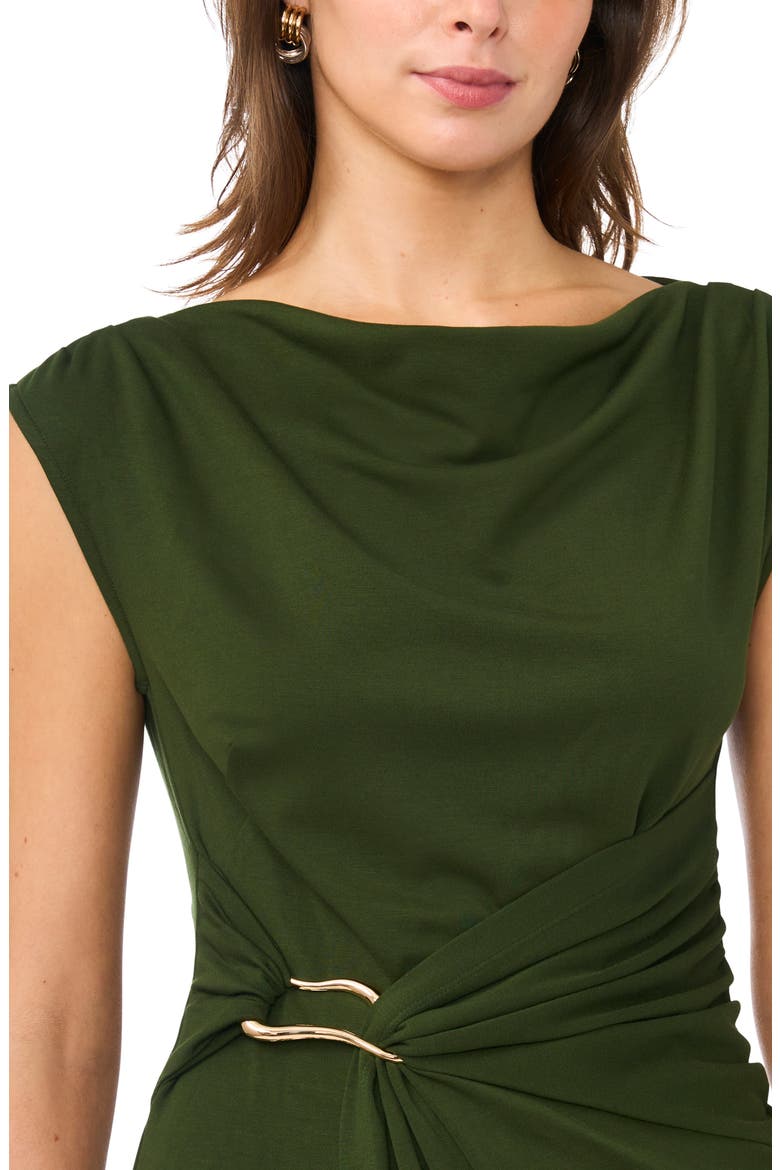 Asymmetric Shirred Waist Body-Con Dress, Alternate, color, MIDNIGHT SAGE