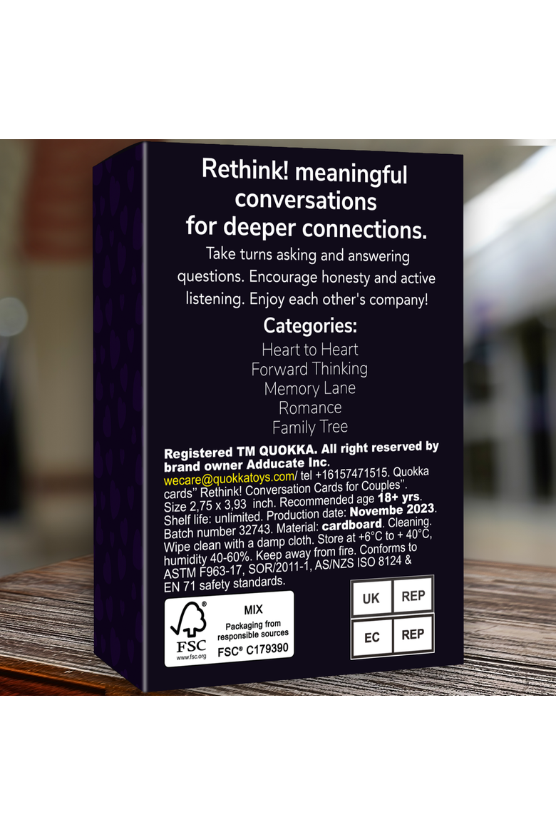 Couples Conversation Cards Game, Alternate, color, Travel version