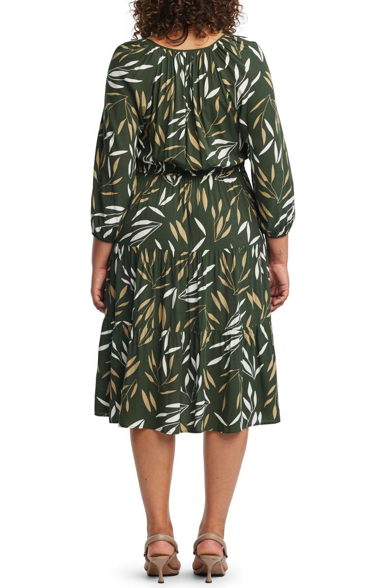 Estelle Brighton Foliage Print Midi Dress, Alternate, color,