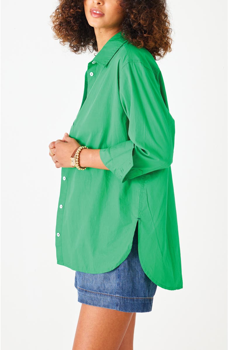 Voyageur by MERSEA Brontë Relaxed Button Up Shirt, Main, color, Lucky Green