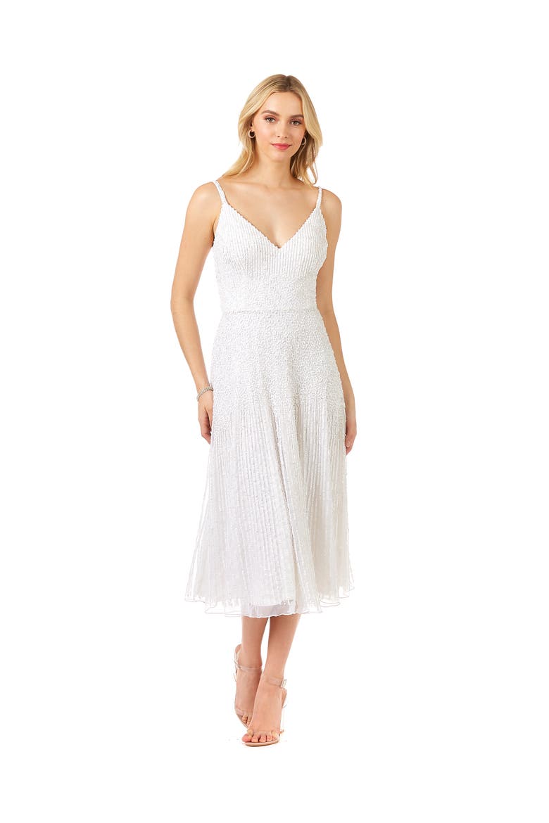 Gemma Beaded Tank Midi Dress, Alternate, color, Ivory