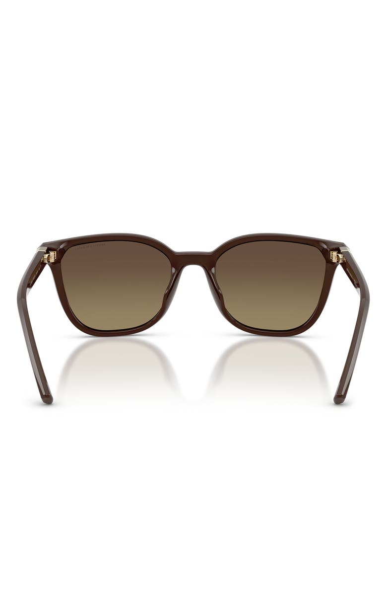 Armani Exchange 54mm Gradient Polarized Cat Eye Sunglasses, Alternate, color, Brown / Yellow Gradient