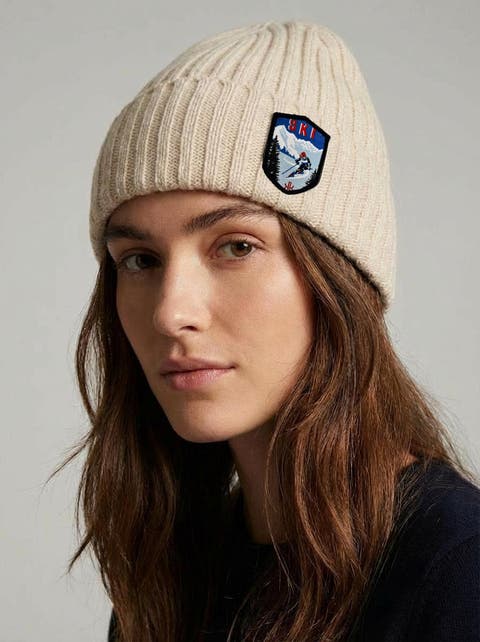 Cashmere Beanie with Patch