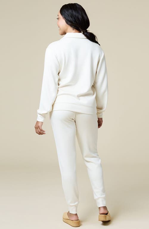 Softies Athleisure Dreamtech Johnny Collar Jogger Set In Almond