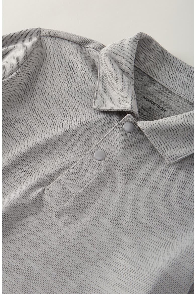 Kids' Mélange Piqué Knit Performance Polo, Alternate, color, GREY SHADE