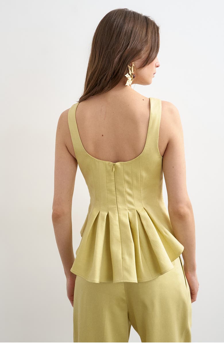 Topshop Pleated Peplum Top, Alternate, color,