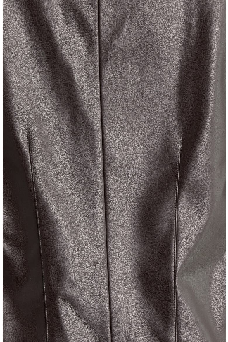Faux Leather Trim Moto Jacket, Alternate, color, DEEP MAHOGANY