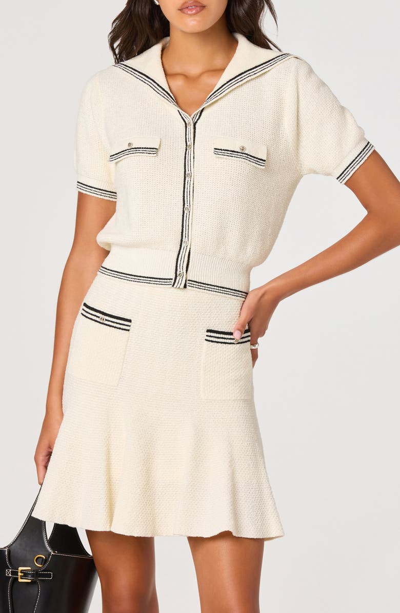 ASTR the Label Dynasty Sailor Sweater, Main, color, Cream Black