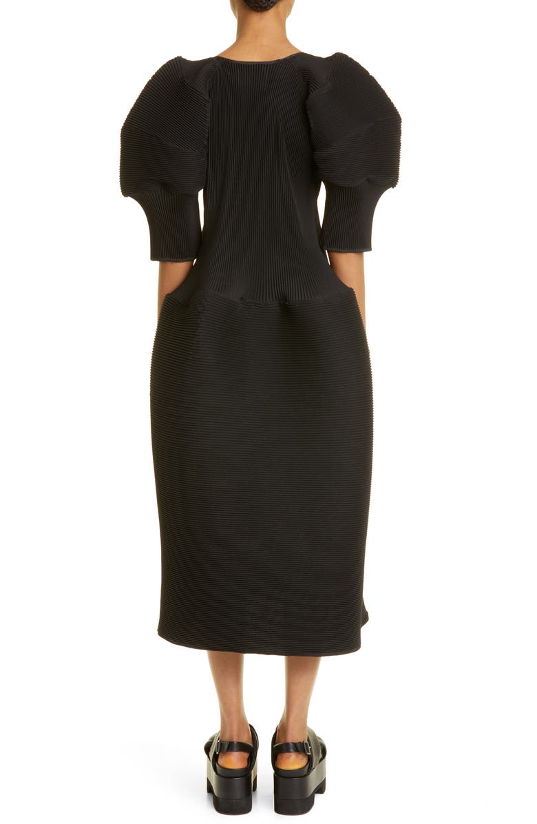 MELITTA BAUMEISTER Ripple Puff Sleeve Plissé Dress, Alternate, color, 