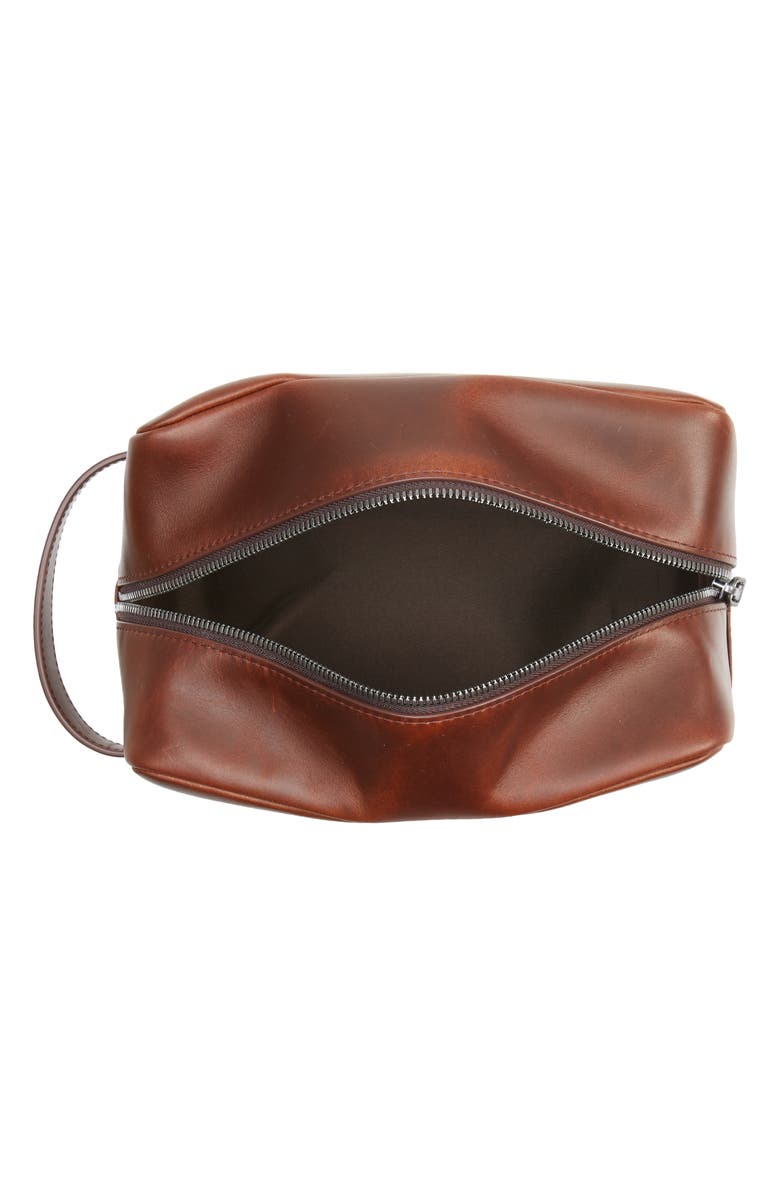 Shinola Leather Travel Kit, Alternate, color, Medbrown