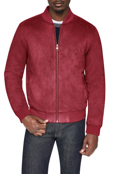 Faux Suede Bomber Jacket